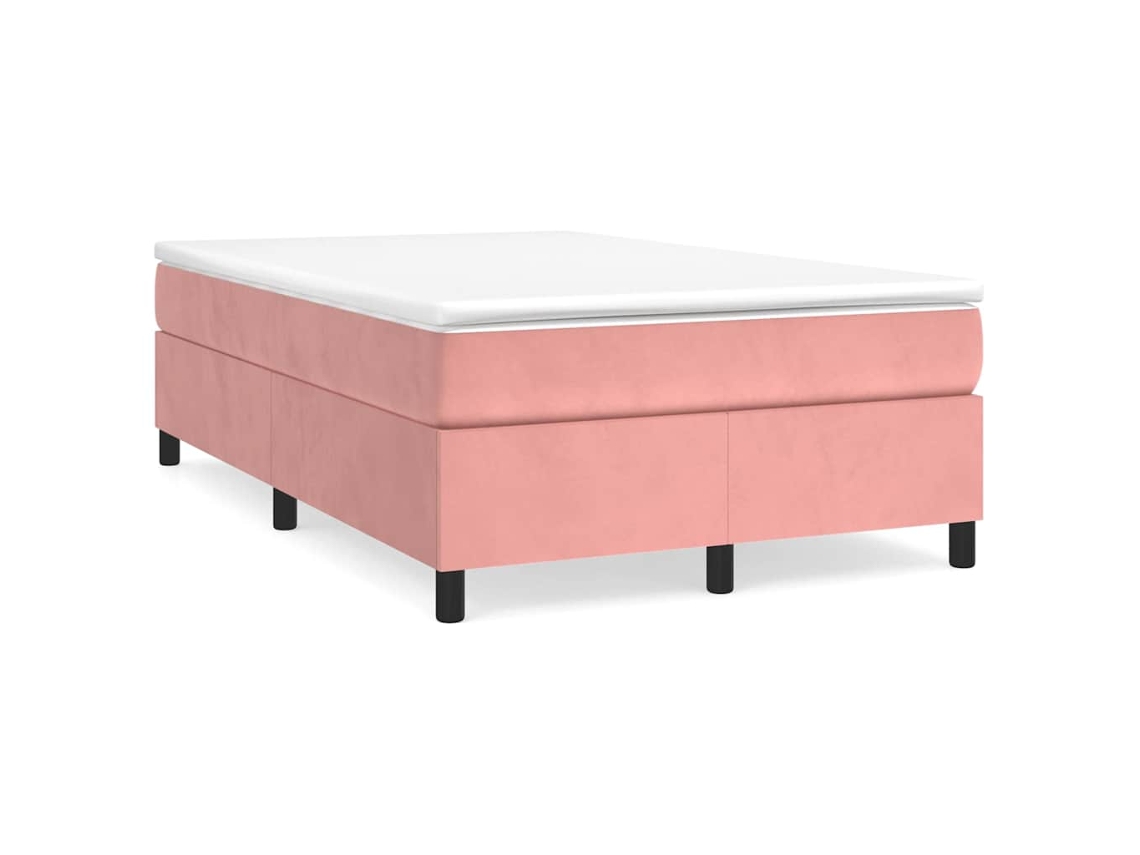 Cama Boxspring Vidaxl Cor-de-rosa Veludo (203 X 120 X 35 Cm)