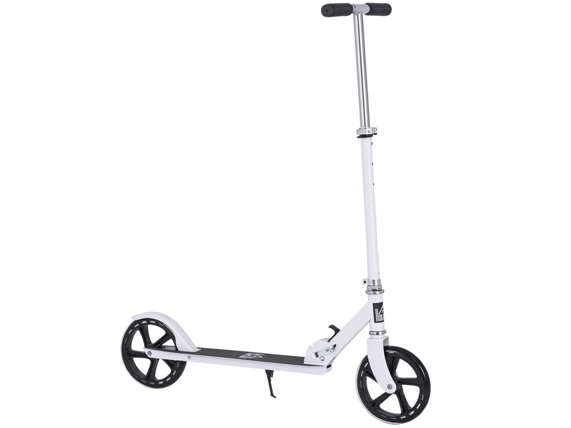 Guidão Dobrável para Scooter 4 Níveis Ajustáveis, Freio Traseiro Carga Máx 100kg, 100cm, 88x37x75 Branco
