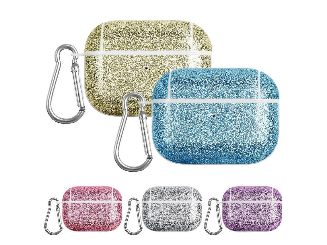 Camada para fone de ouvido Tws em policarbonato com textura Pele e Glitter. GIECY