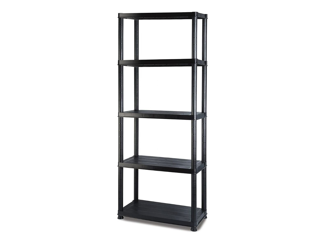 Prateleira 5 Prateleiras Plástico Preto 61x31x171 Cm Jardim 10538 Marbueno