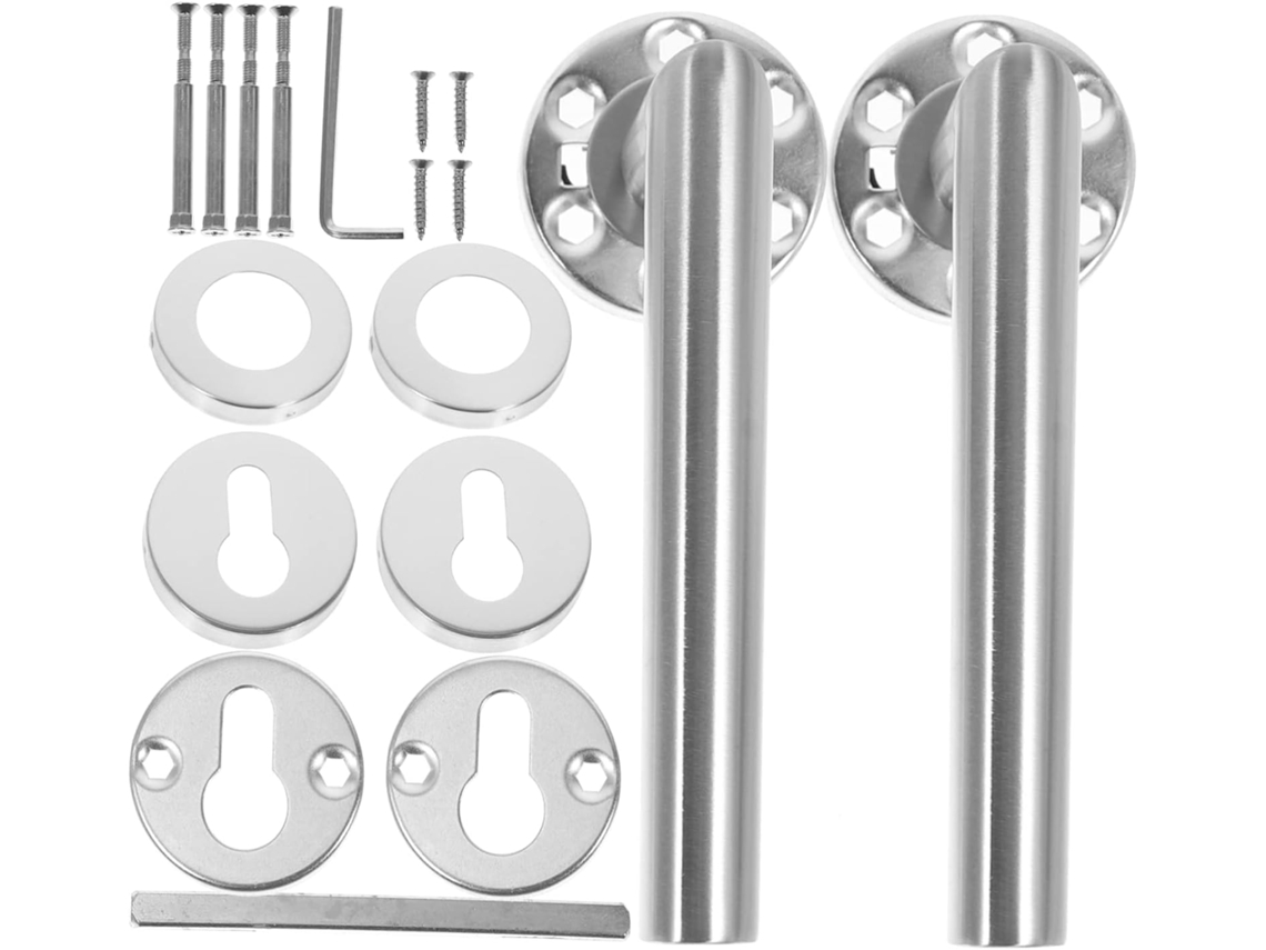 Conjunto De 1 Maçaneta De Aço Para Porta Com Fechadura Interna, Design Europeu.