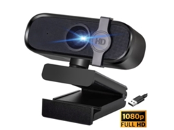 Webcam Usb Hd 1080p Com Microfone E Redução De Ruído Para Pc, Desktop E Laptop (preta)
