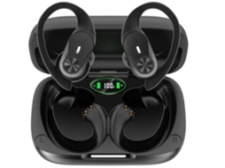 Fones Sem Fio Chronus 48h Reprodução C/ Tela Led Sobre orelha C/ Microfone, À Prova D'água P/ Exercício Corrida Preto JIAPEI