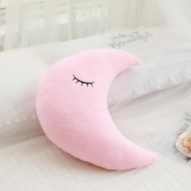 Novo Travesseiro/almofada de Pelúcia, Decoração para Quarto MDUG (lua Rosa 50cm)