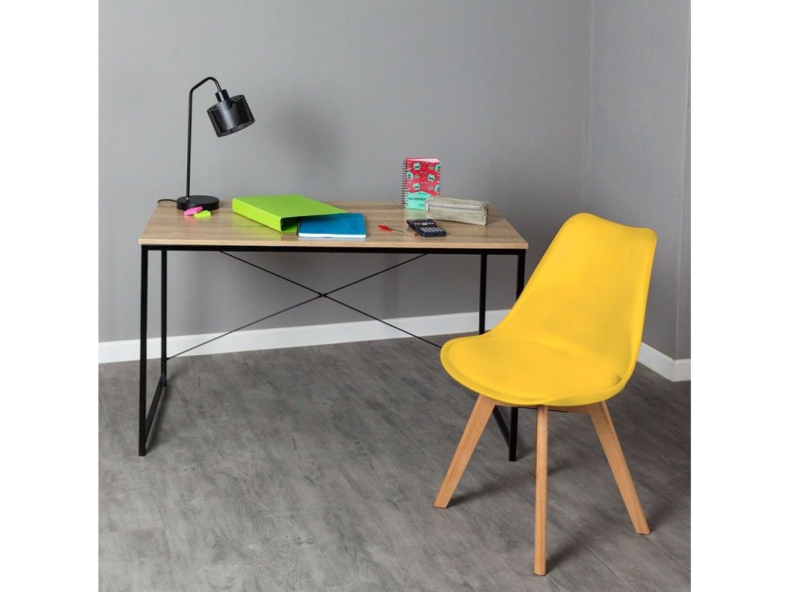 Conjunto Secretária Dek E Cadeira Synk Basic - Amarelo