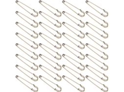 Conjunto Shineofi com 50 alfinetes de segurança de metal de 75 mm com forte poder de fixação e acabamento suave, ideais para roupas.