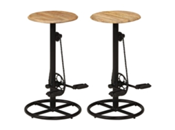 Vidaxl Cadeiras De Bar 2 Pcs Madeira De Mangueira Maciça