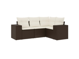 Garden Sofa Set, Garden Sofa Sets Vidaxl Marrom Rattan / Vime (n/a)