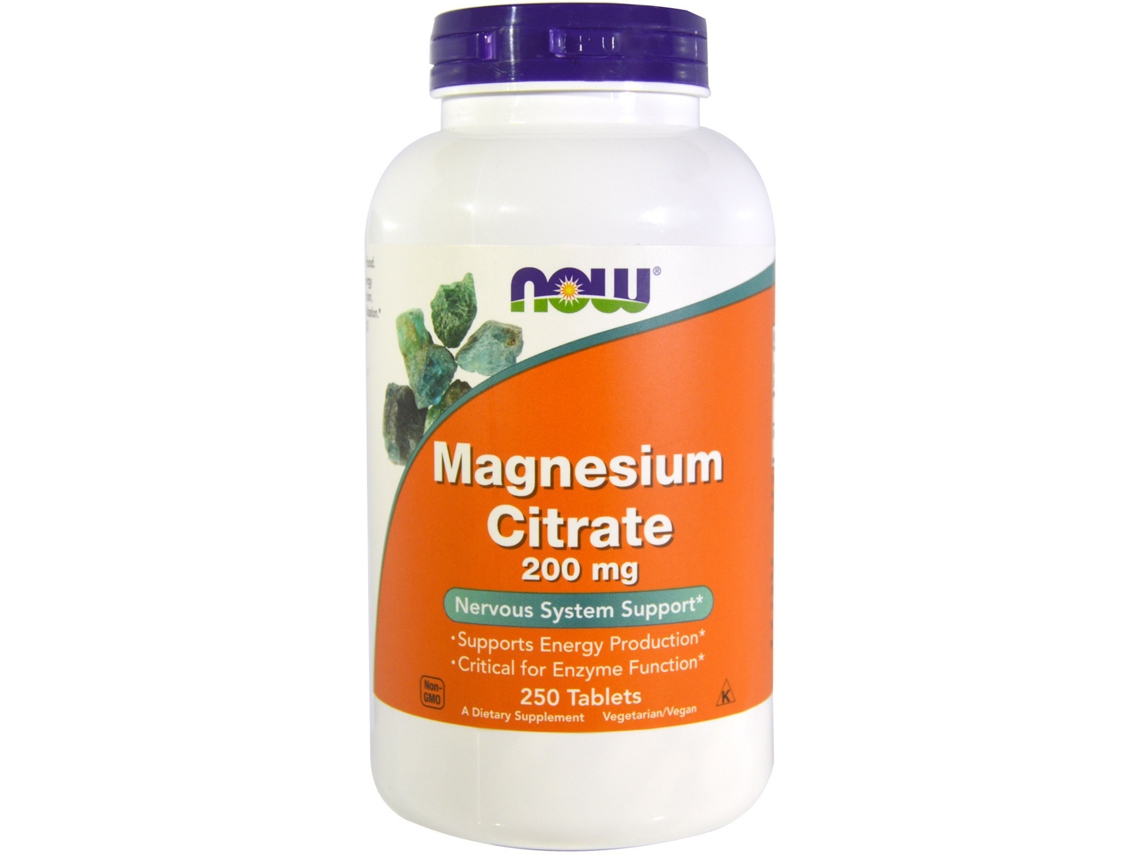 Citrato de Magnésio 200 Mg 250 Comprimidos NOW FOODS