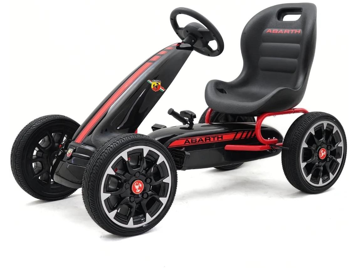Go Kart De Pedales Para Crianças Abarth - 3 A 7 Anos - Rodas Eva - Preto