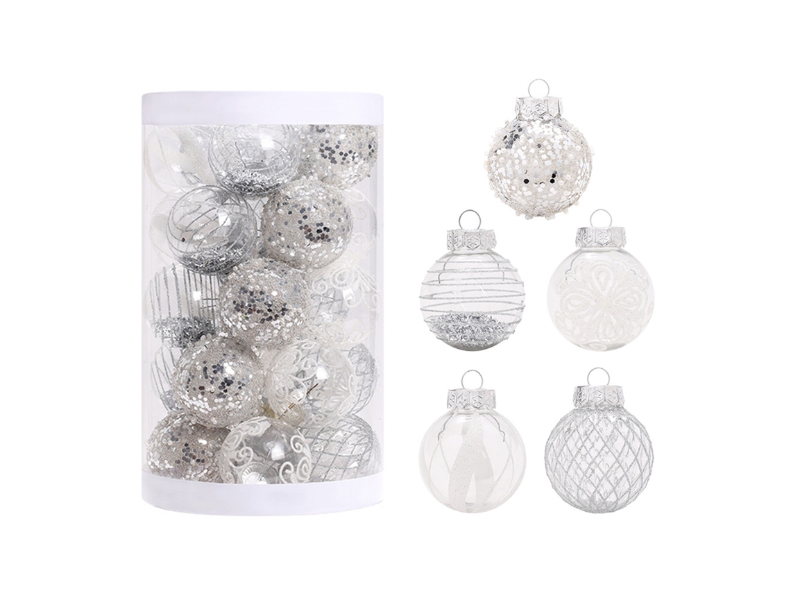 Conjunto de 25 Bolas de Natal Pintadas em Pet LAXISCREED