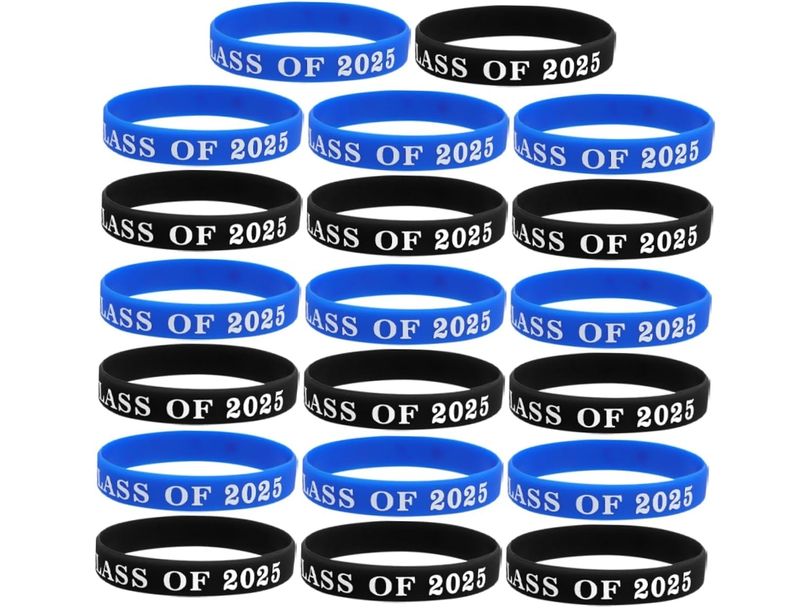 Conjunto Sewroro de 20 Pulseiras de Silicone Ajustáveis para Formatura, Acessórios Para Festas de Formatura, Design