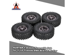 Mali 4pcs Pneus Austar Ax 5020g 1.9 Polegadas com Cubo Metalizado para 1/10 Rock Crawler Traxxas Scx10 Axial Rc4wd Tf2