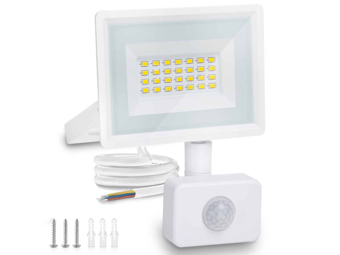 20w Refletor Led Com Sensor De Movimento Pir, 1650lm Super Brilho, Refletores Led Exterior, Ip65 Impermeável, Luz Branca Natural 4000k Aigostar