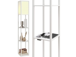 Luminária de Chão com Prateleiras,luz Ajustável,interruptor de Pé e Portas Usb,branco BTFORUS