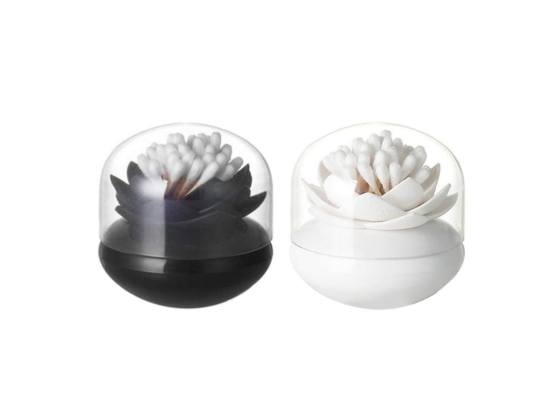Pack de Porta Cotonetes e Palitos, Branco e Preto | S/MARCA