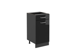 Móveis de cozinha R-Line, Mármore PT 40 cm, Preto Alto Brilho, VICCO