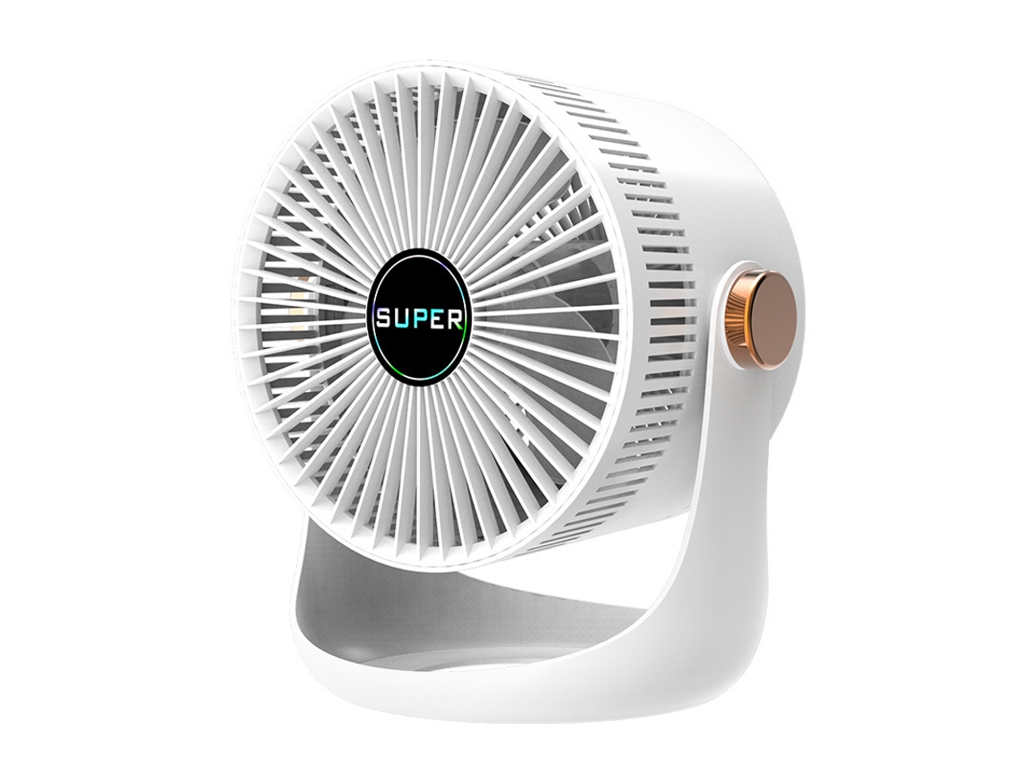 Ventilador Elétrico De Circulação De Ar Recarregável Usb Para Mesa, Ventilador De Parede Para Resfriamento Branco SUNNY SPACES