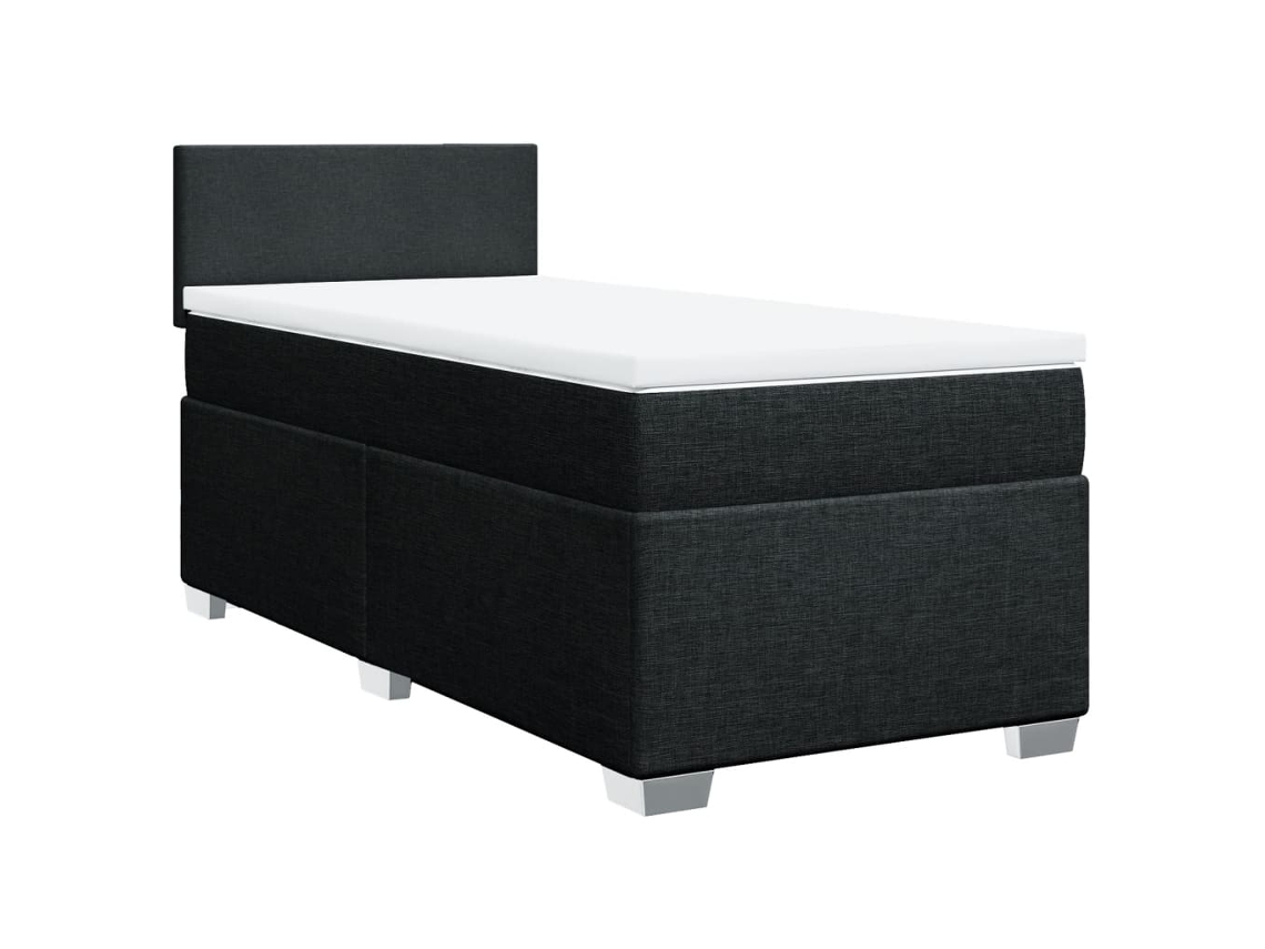 Cama com Molas/colchão 100x200 Cm Tecido Preto MAISON EXCLUSIVE