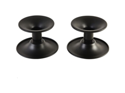 Set De 2 Portavelas Negras De Ferro Forjado Para Velas Taper Decoración Mesa Bodas Cena Fiesta