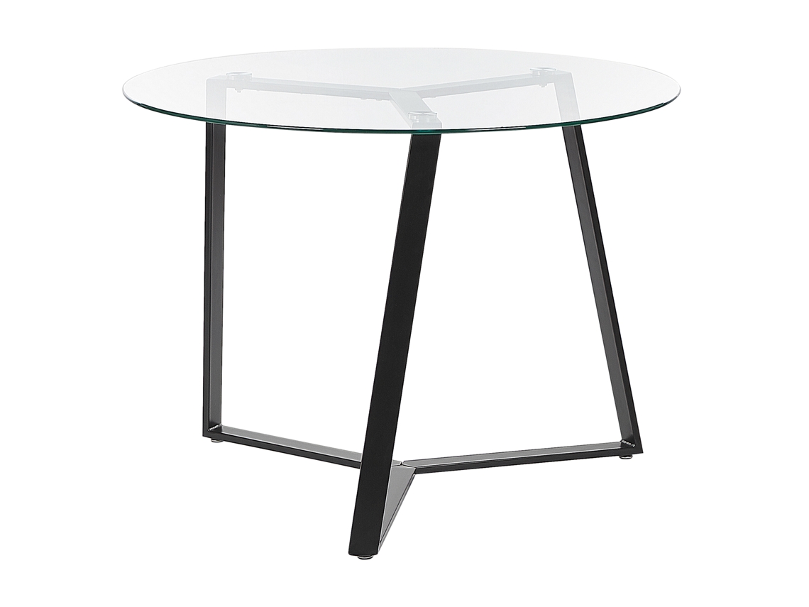 Mesa de jantar BELIANI Kebri de Vidro de segurança (temperado) Preto 100x100x74