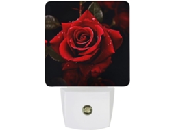 Luminária de parede noturna com sensor de luz rosa, Avermelhada ao Amanhecer, LED branco, econômica.