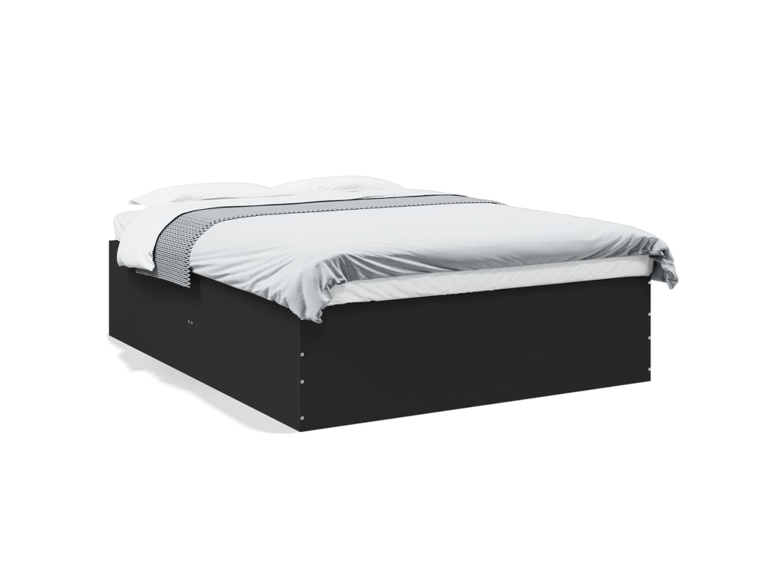 Bed Frame, Bed Frames Vidaxl Preto Madeira Processada (150 X 200 Cm)