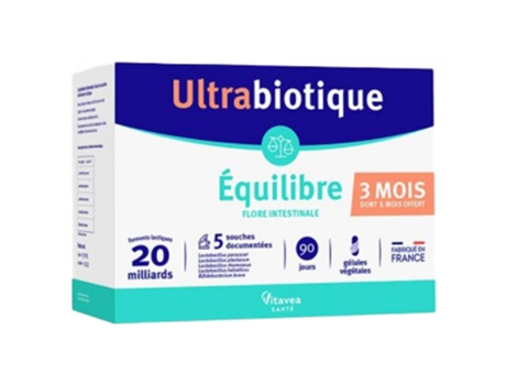 Ultrabiotique Balance 90 cápsulas vegetais incluindo 30 oferecidas VITAVEA