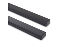 Perfil Alumínio Superfície Para Fita Led Até 20 Mm Com Tampa Contínua Preto 2 M Preto Translúcido Ledkia