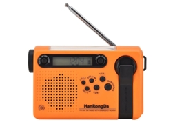 Rádio solar multifuncional de emergência 2000mAh com manivela e lanterna BESTVITE (laranja)