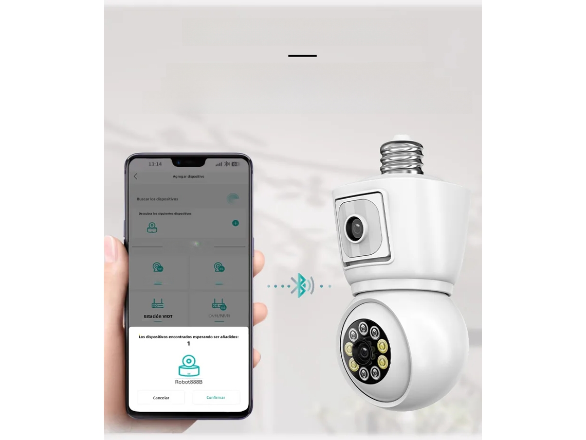 (4mp 128g) Câmera De Vigilância Tipo Lâmpada, Lentes Duplas, Telas Duplas, Rastreamento Automático, Visão Noturna.