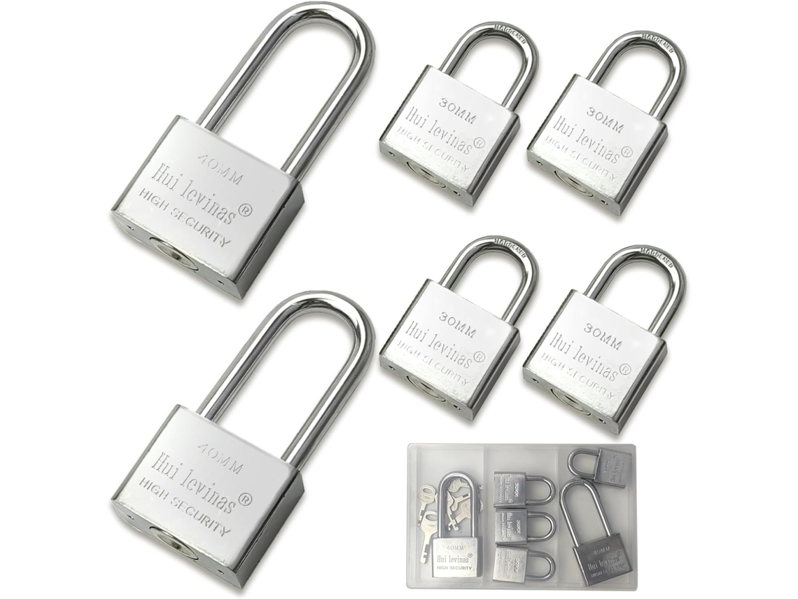 Lot De 6 Cadenas À Anse Avec Clés, 4 X 30mm