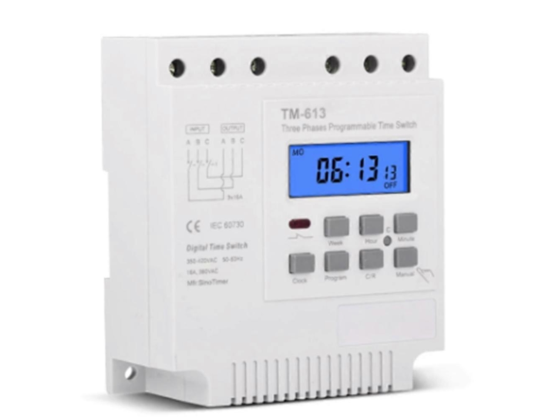Interruptor Programável Com Temporizador Trifásico 380v 415v E Iluminação Traseira.