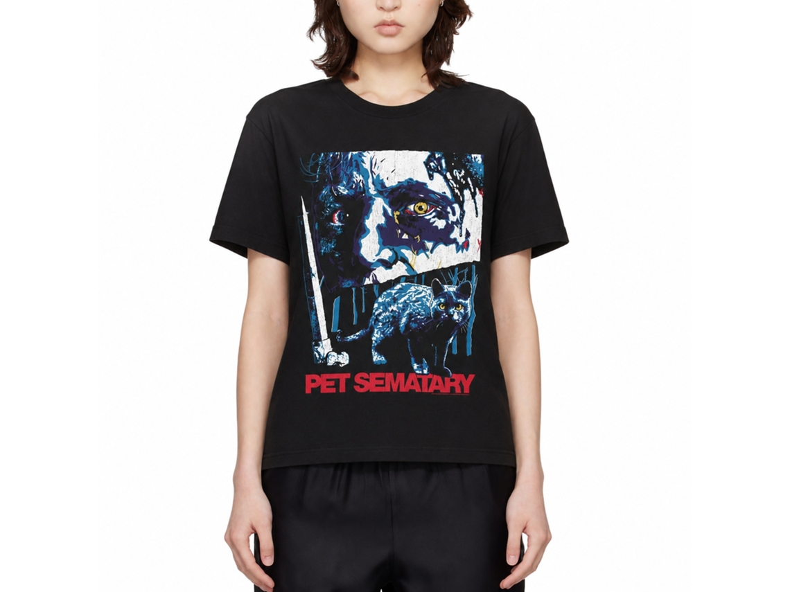 Rockinstone Pet Sematary Movie Cover Cover Black Adult T-shirt Size:m
