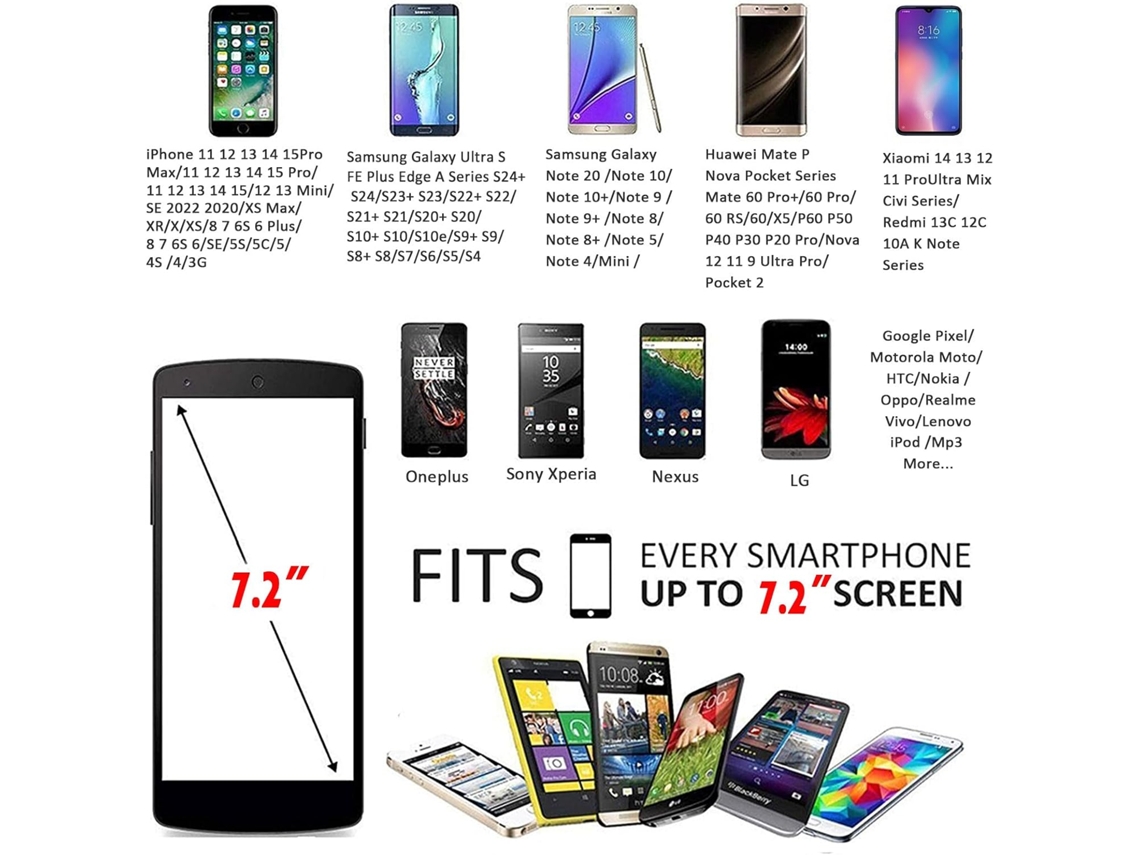 Suporte Para Celular Para Braçadeira De Corrida, Compatível Com Celulares De Até 7,5 Polegadas (preto)