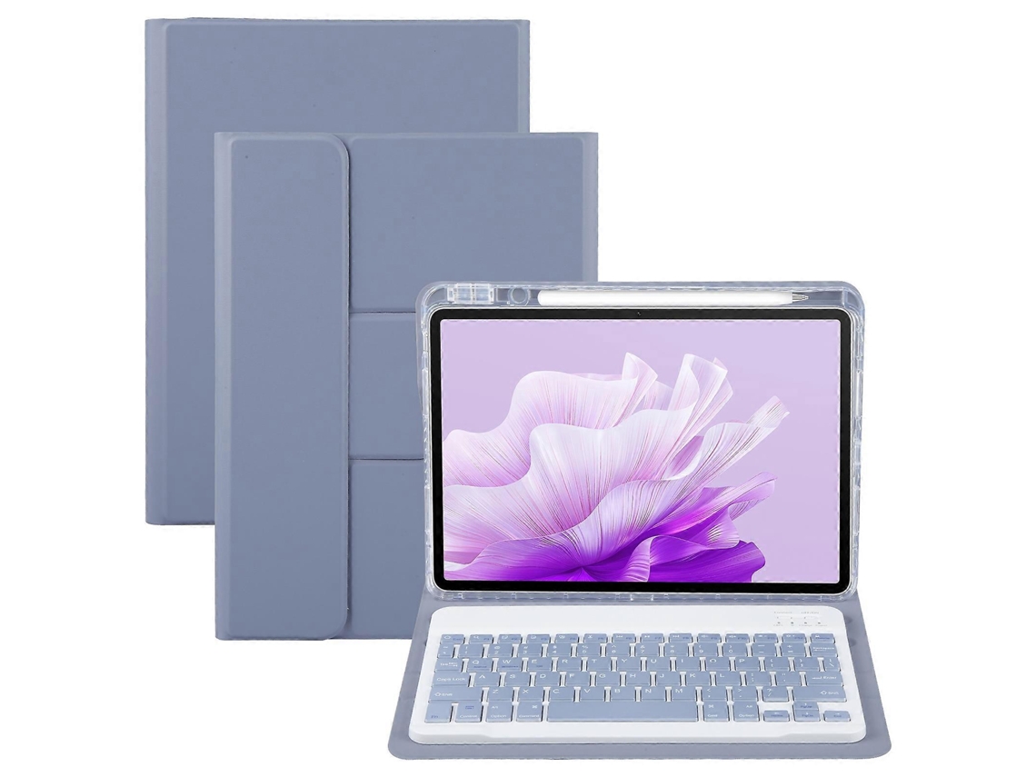 Teclado Bluetooth Com Botões Quadrados, Suporte Giratório E Capa De Couro Para Huawei Matepad Air 11.5.