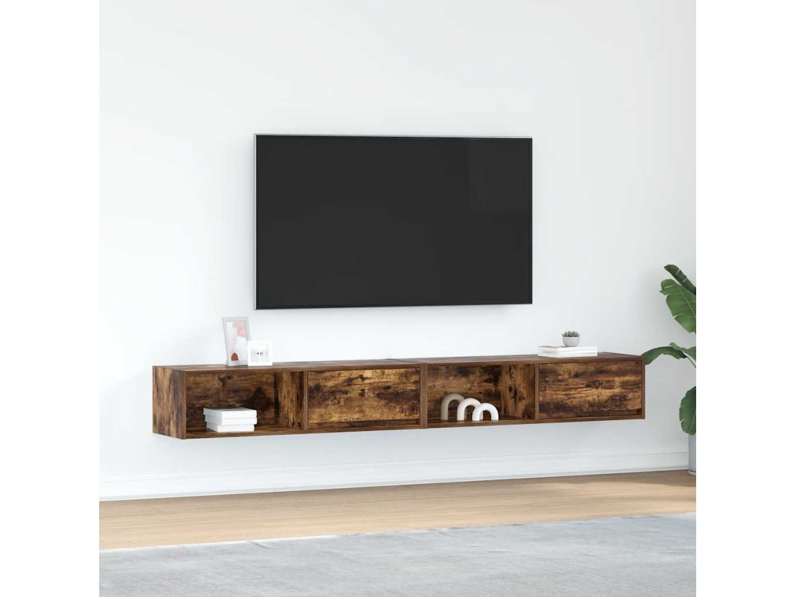 Vidaxl Móveis De Tv 2pcs 100x31x25,5cm Deriv. Madeira Carvalho Fumado
