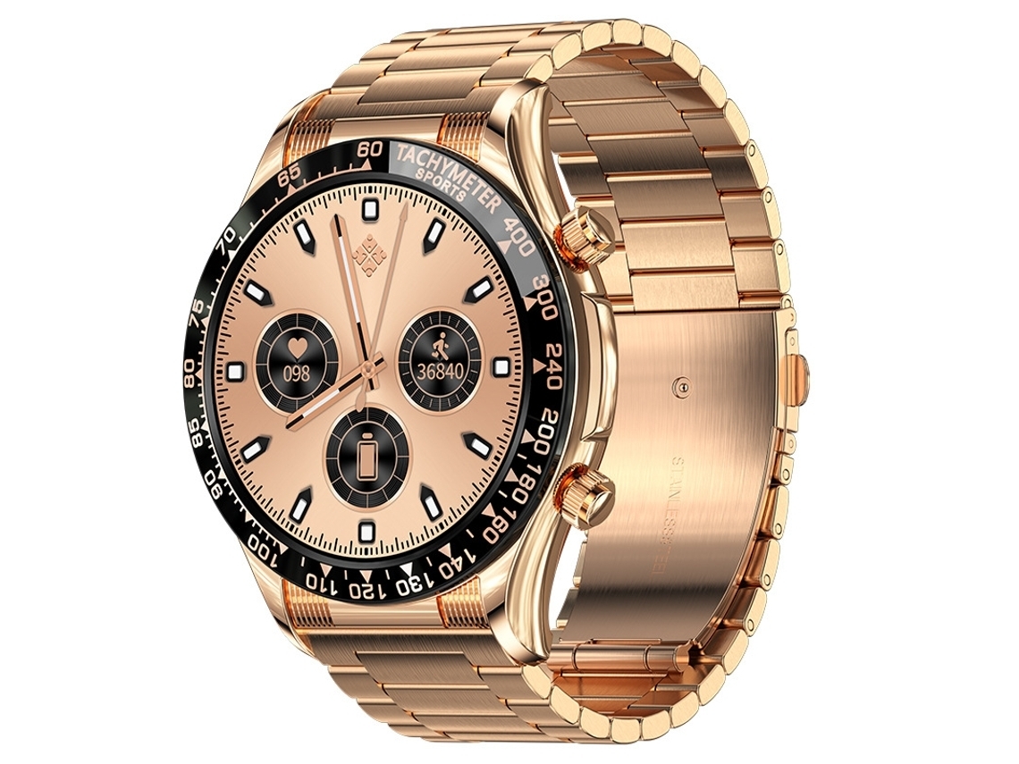 Smartwatch E18 Pro Rastreador de Fitness Nfc À Prova de Água Chamadas Bluetooth Ouro Rosa