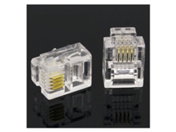 Pacote Com 100 Conectores Modulares Rj10 4p4c De 4 Pinos E 4 Contatos.