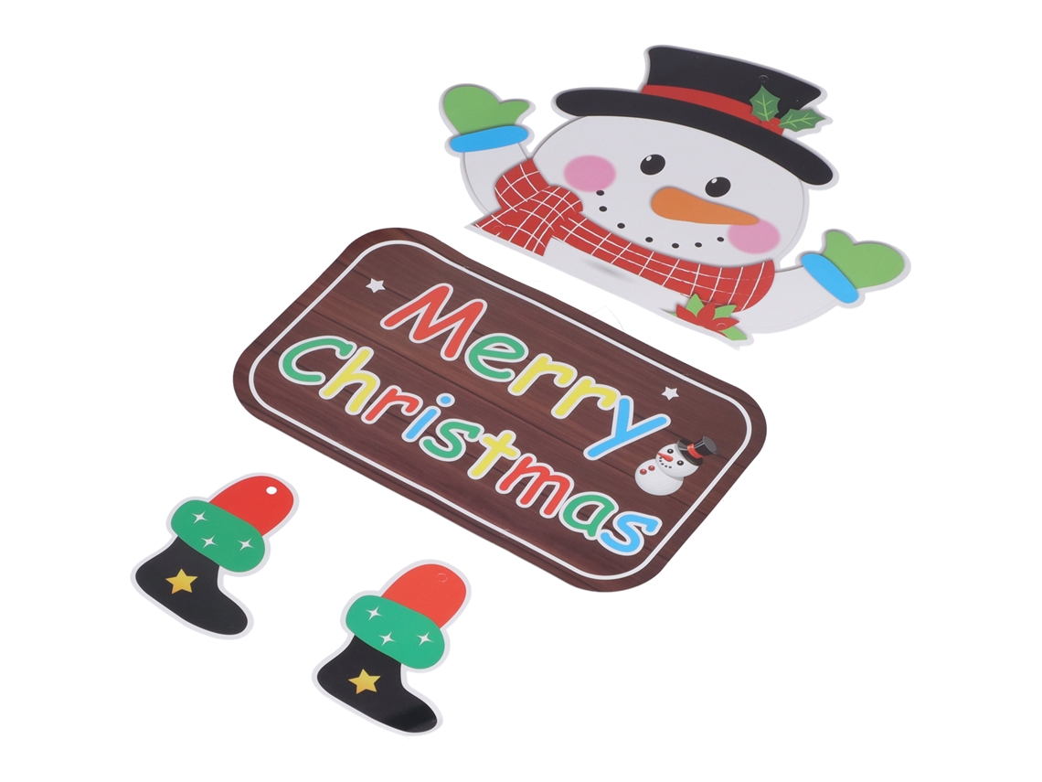 Laxiscreed Sinal Natal Com Boneco De Neve Para Decoração De Porta, Janela Ou Parede Festiva