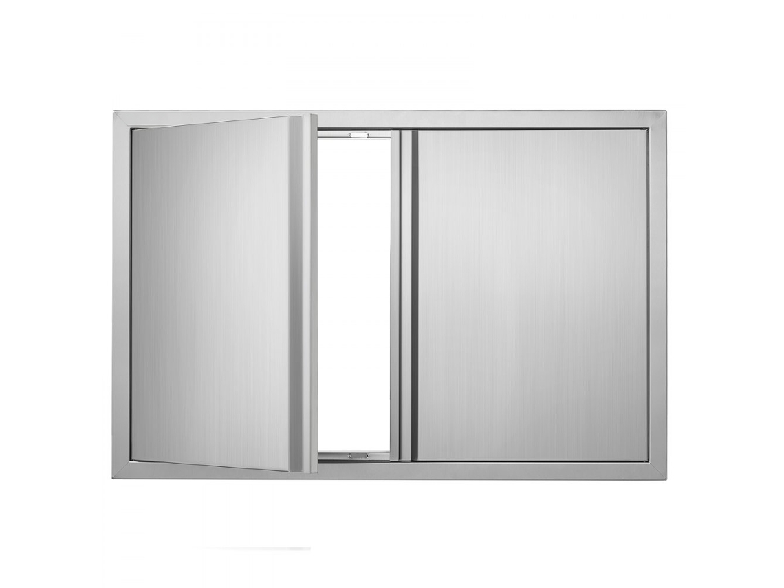 Porta Dupla De Acesso Para Cozinha Exterior Em Aço Inox 914x610mm Tekmaquinas
