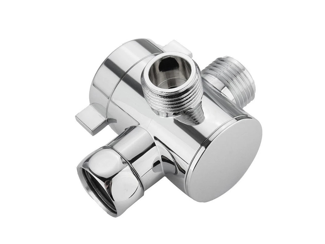 Adaptador T De 3 Vias Para Chuveiro Com Braço De Montagem Em 1/2"