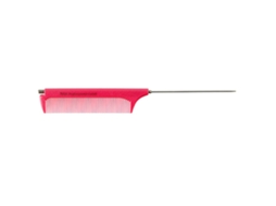 Pente de aço resistente com ponta de agulha, antiestático, para cabeleireiros e profissionais de beleza, cor rosa (2026).