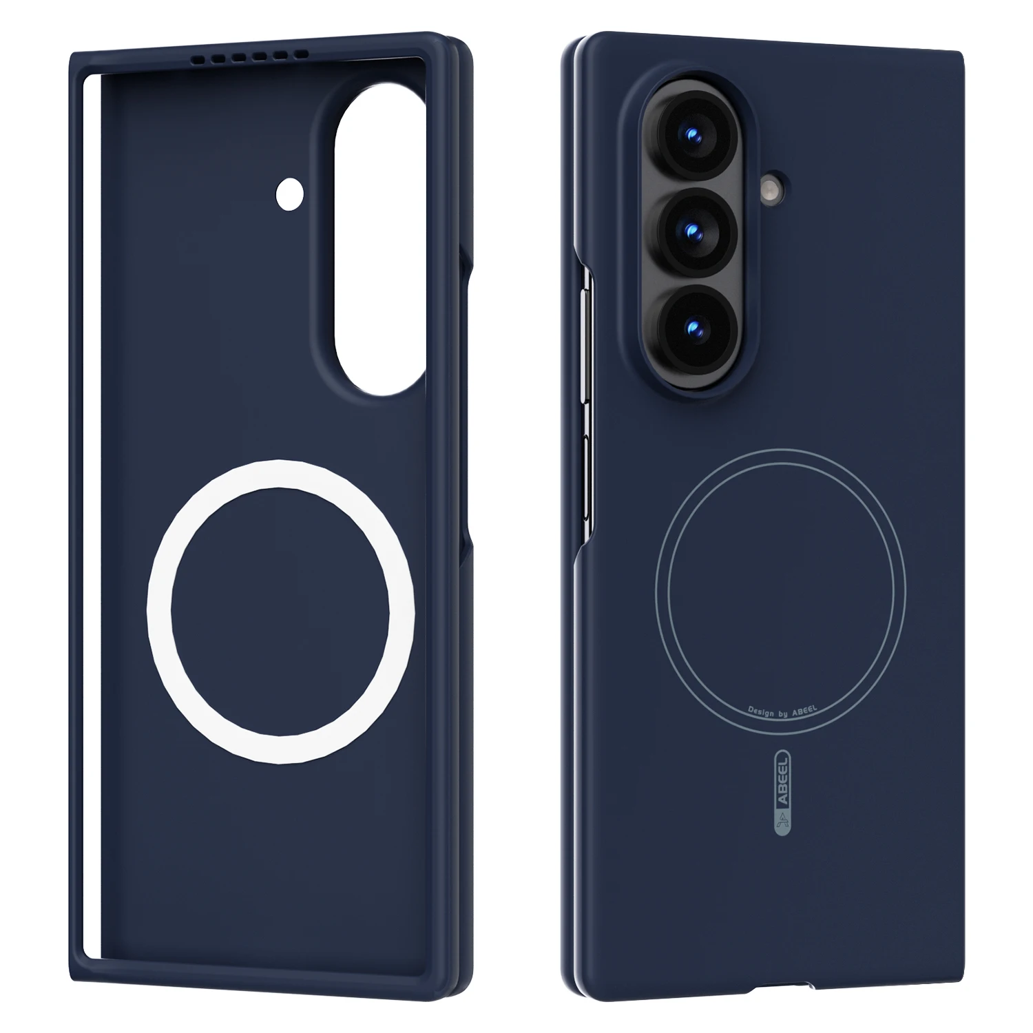 Capa De Celular Em Silicone Líquido (azul Escuro Para Galaxy Z Fold 6), Magnética E Resistente A Impactos.