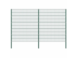 Vidaxl Painel De Vedação Com Postes De Ferro 349x200 Cm Verde