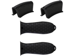 Protetor De Alça De Silicone Preto Para Panelas, Resistente Ao Calor E Antiescaldante, Conjunto De 4 Gokoco