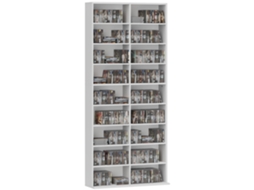 Prateleira Dvd/cd Branca 175cm, 14 Prateleiras, 18 Compartimentos, Aglomerado. Ge