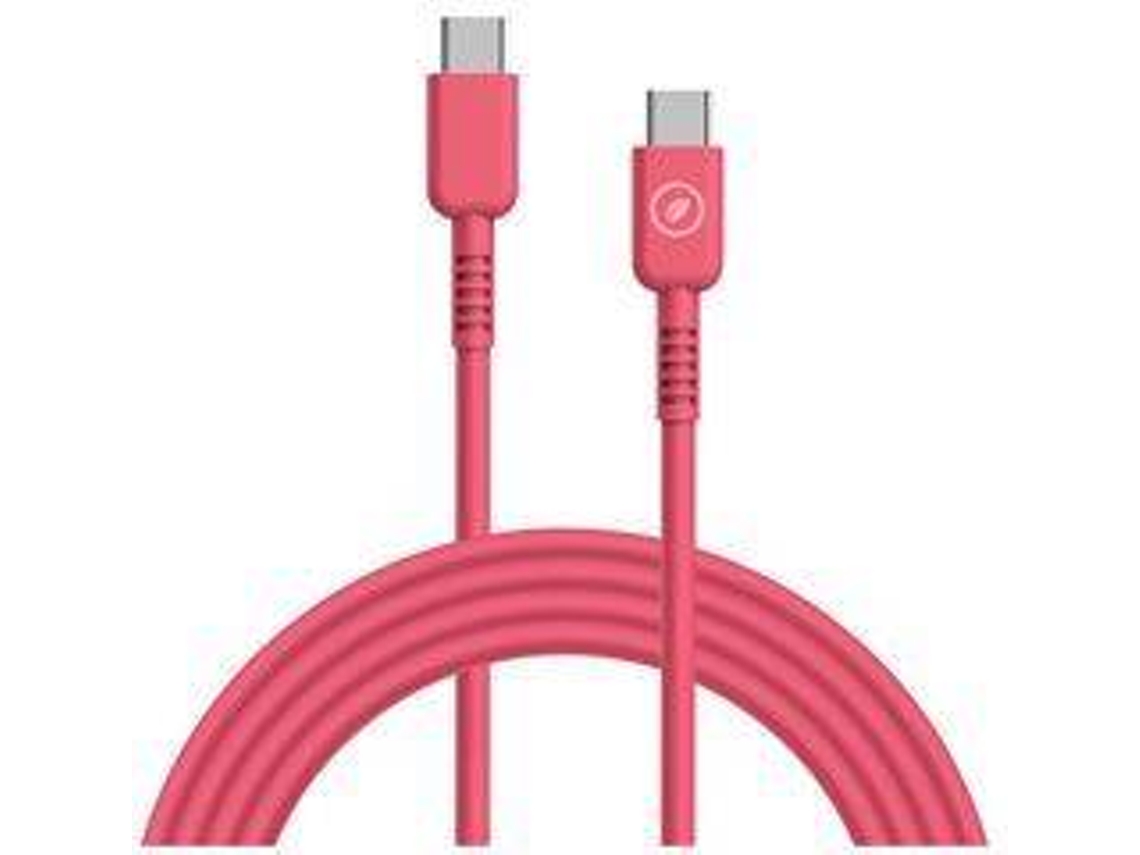 Cabo MUVIT USB-C a USB-C (3A/60W 1.2M Magenta)