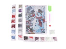 Diy Pintura de Diamante Natal Papai Noel Boneco de Neve 30x40cm Arte com Strass | S/MARCA