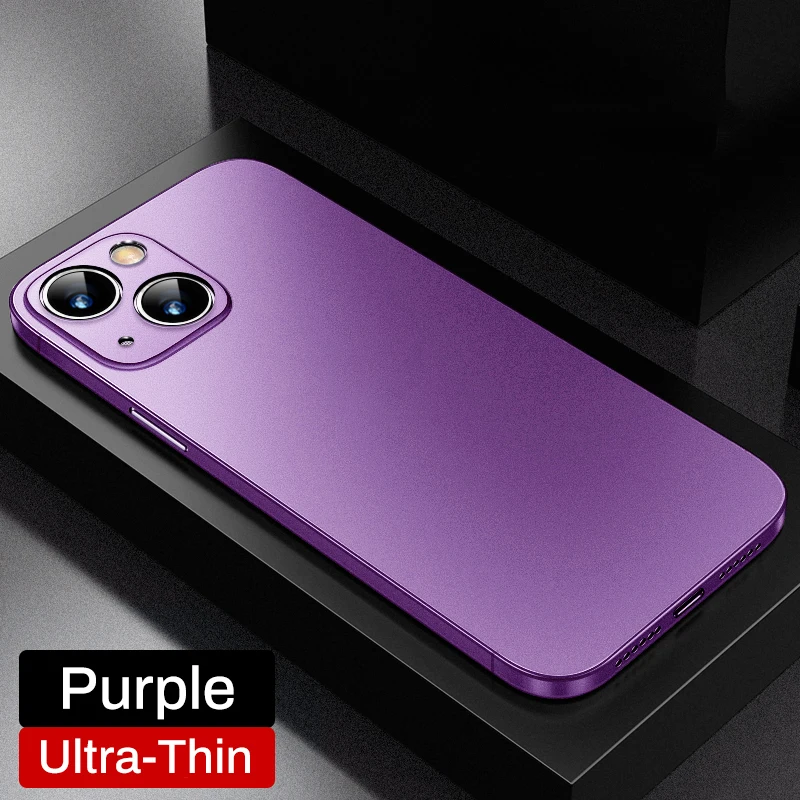 Capa Ultrafina E Macia Para Iphone 7 Plus (roxa), Com Parte Traseira Rígida Fosca.